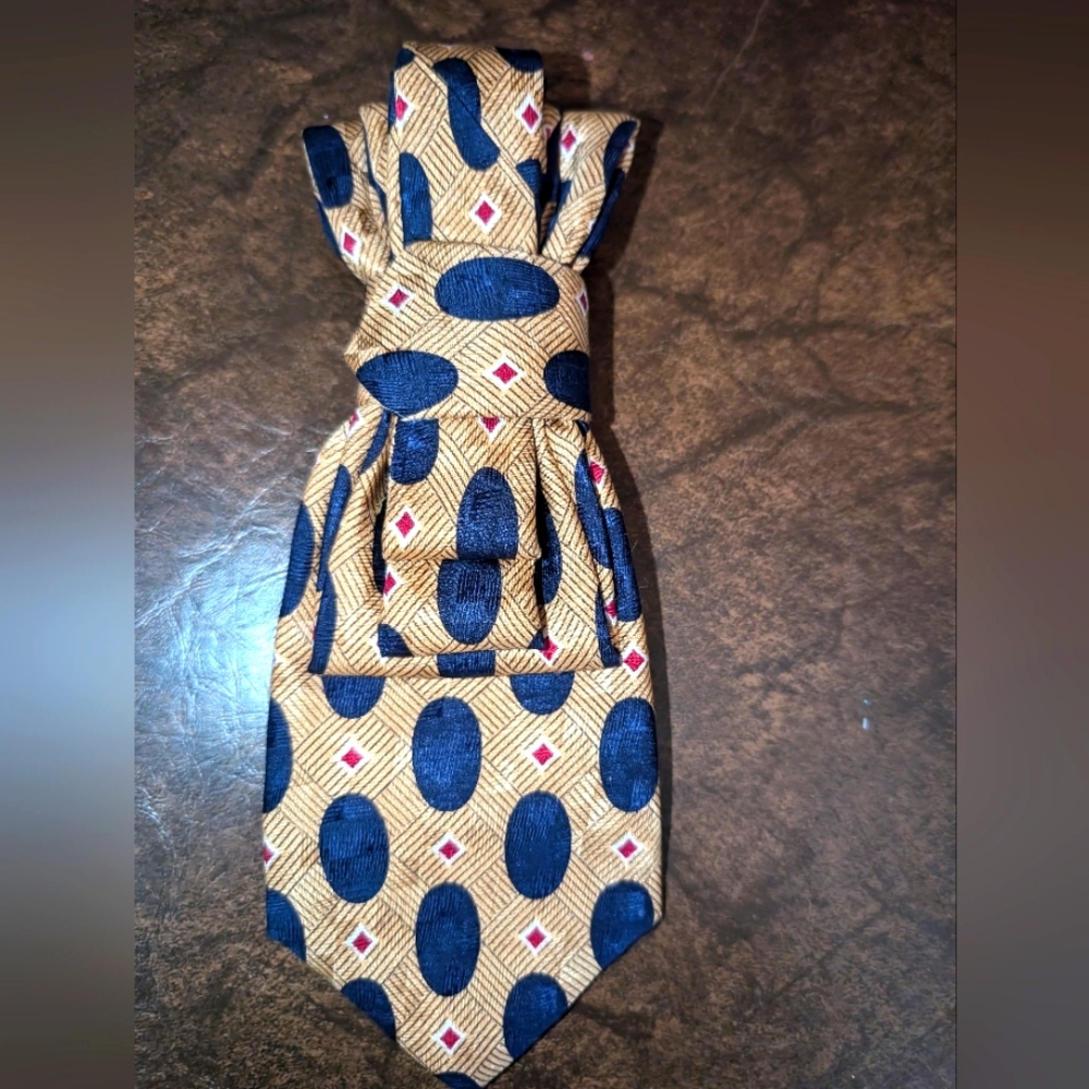 Land's End Gold/Blue Necktie Necklace